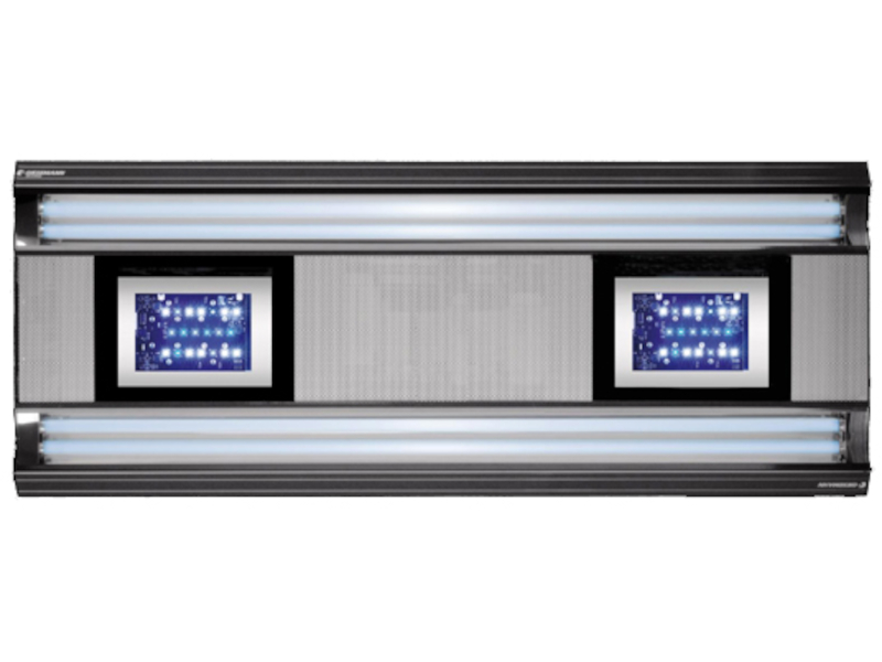 Leuchtpanel mit zwei Röhren und zwei LED-Feldern